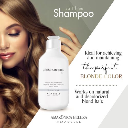 AMAZONICA BELEZA Blonde Purple Shampoo (300ml / 10.1 Oz) |Natural and Bleached Blondes | Repairs, Moisturizes and Nourishes | Neutralizes Brassy Tones In Blonde Hair | Shampoo Matizante para Rubias