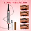DEFSAP Eyebrow Pencil, Microblading Eyebrow Pen Magical 2-in-1 Dual-Ended Eye Brow Pencils for Women with 4-Fork-Tip & Eyebrow Styling Brush Create Natural Hair-Like Brows and Hairs (Black)