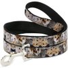 Dog Leash Cat Faces Stacked 4 Feet Long 1.0 Inch Wide