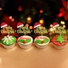 Ercadio 24 Pack Merry Christmas Cupcake Toppers Gold Glitter Santa Hat Christmas Cupcake Picks Merry Xmas Cupcake Decoration Winter Christmas Theme Xmas Holiday Birthday Party Supplies