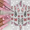 3D Pink Blue Butterfly Nail Stickers for Women Butterfly Nail Decals for Nail Art Supplies Butterfly Nail Art Stickers for Nail Designs Cartoon Butterfly Stickers for Nails Butterflies Nail Decor