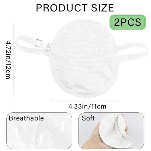 FERCAISH Underarm Sweat Pads - 1 Pairs Reusable Sweat Absorbing Guards with Shoulder Strap, Breathable and Washable Armpit Sweat Pads, Quick-Dry Anti-Perspiration Stickers for Women and Men(White)
