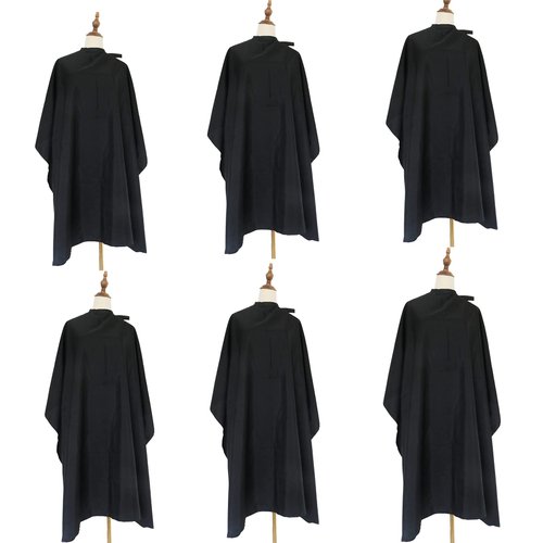 Salon Barber Hairdressing Capes with Snaps Hair Cutting Cape Hair Stylist for Women Men Adults Kids Black Waterproof (6PCS)