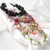 KorViSHOW Female Rose Flower Crown - White Flower Headbands or Women Bridal Flower Headband Girl Beautiful Lace Foam Flower Tiara Wedding Decoration Headflower Party Shoot Photo Headwear