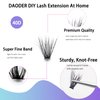DAODER Natrual Eyelash Extension Kit 40D Short Lash Clusters Kit D Curl Individual Lashes Natural Look Fluffy Wispy Lash Extension Kit 200pcs 9-13MM (Thick Short Eyelash Extension Kit 40D)