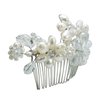 Floral Serenity Cultured Freshwater White Pearl and Fashion Crystals Bridal Hair Comb