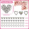 DSLSQD 40 Pieces Heart Nail Charms, Heart Charms for Nails 3D Diamond Alloy Nail Gems Rhinestones for Nails Nail Art Supplies for Women Girls Nail Design Valentine's Day Wedding Decor