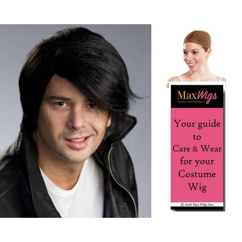 El-vis Young Elvis color BLACK - Enigma Wigs Rebel 1950s Greaser men Bundle with Cap, MaxWigs Costume Wig Care Guide