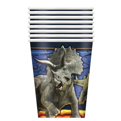 Disposable Paper Cups - 9 Oz, Jurassic World, 8 Pcs