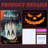 Halloween Press on Nails Long Stiletto MABKJLF French Tip Fake Nails Black Blood Gradient Full Cover False Nails with Moon Designs Glossy Glue on Nails Artificial Nails for Women Girls 24 Pcs