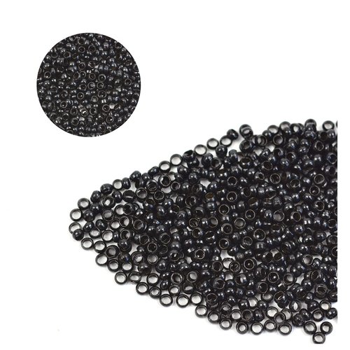 200 Pcs 2.5mm Hair Extensions Beads Copper Nano Rings Micro Links Beads for Hair Extensions (Black)