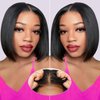 Eyefanniy Glueless Wigs Human Hair Pre Plucked Pre Cut Short Bob Lace Front Wigs for Black Women 4x4 Lace Closure Wig with Elastic Band for Beginners Natural Color 10 Inches