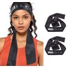 Smilco Black Satin Edge Laying Scarf Wrap for Hair Edge Wrap Wig Grip Band 58 X 3 Inches Edge Control Scarf for Women Lace Frontal Wigs Makeup Facial Sport Yoga (2 Pack, Black)