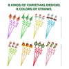 Christmas Party Favors for Kids Bulk, Christmas Straws for Kids Plastic, Christmas Party Favors for Kids Goodie Bags, Christmas School Party Favors for Kids, 24 Christmas Straws & 2 Cleaning Brushes