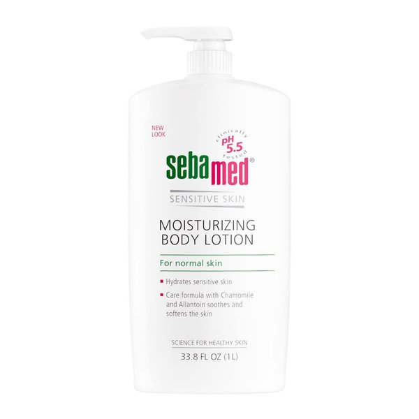 seba med Moisturizing Body Lotion pH 5.5 for Sensitive Skin Dermatologist Recommended Moisturizer 33.8 Fluid oz (1 Liter)