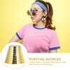 8pcs Simulation Punk Bands Barrette Ponytail Tie Plastic Girls Items Rings Hair Gothic Headwear Buckles Cuff Teeth Use Long Gold Ties Cuff: Ring with Elastic