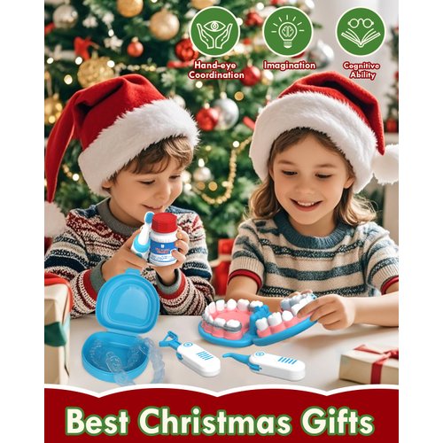 Lehoo Castle Doctor Kit for Toddlers 3-5, Kids Dentist Play Set, Toys for 3 4+ Year Old Girls, Pretend Play for Toddlers 2-4, Kids Doctor Playset, Medical Kits for Boys 3