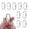 HOME MASTER HARDWARE 1/8 inch Stainless Steel D Shape Quick Link Chain Links Locking Carabiner Connector Keychain Ring Buckle 10 Pack