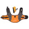 TOUCHDOG 'Reflective-Max' 2-in-1 Premium Performance Adjustable Pet Dog Harness and Leash Combination, Medium, Orange, Charcoal Grey