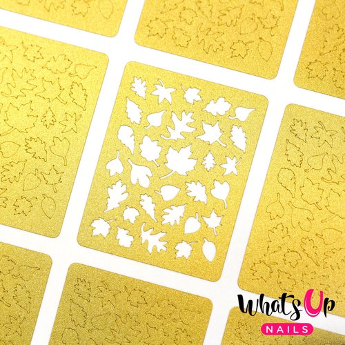 Whats Up Nails - Leaves Vinyl Stencils for Nail Art Design (2 Sheets, 24 Stencils)