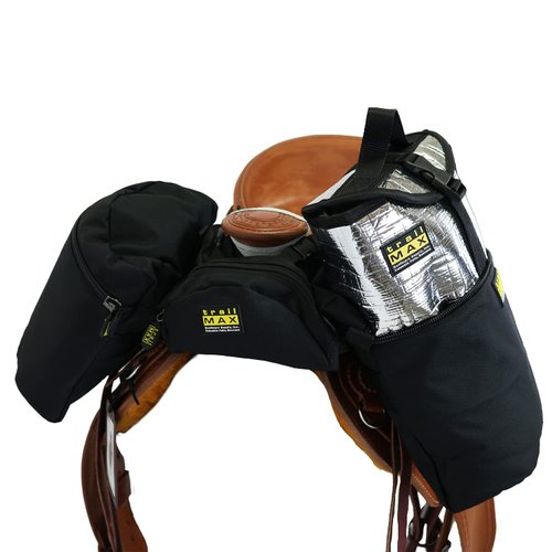 TrailMax Horn Saddle Bag & Pommel Pocket Saddle Bag Combo; Horn & Pommel Saddle Bag Combo for Horses; Saddle Bags for Western & Endurance Saddles; Trail Riding Saddle Bags; Black
