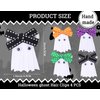 Whaline 4Pcs Halloween Ghost Hair Clips 4 Colors Cute Ghost Bow Style Hairpins Grosgrain Ribbon Handmade Alligator Clips Gift for Halloween Cosplay Party Accessory