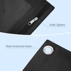 Sooez Pencil Pouch for 3 Ring Binder, 2 Pack Binder Pencil Pouch with Clear Window Pencil Bags with Zipper & Reinforced Grommets, Pencil Case for Binder Black & Black