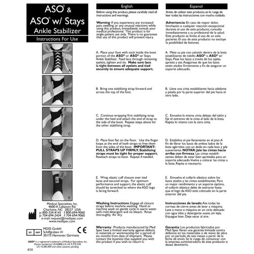 Med Spec 264014 ASO Ankle Stabilizer, Black, Medium