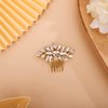 BERYUAN Simple Crystal Hair Comb for Bride Women Girls Multi-Color Hair Comb Gold