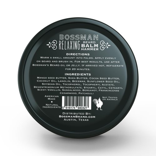 Bossman Relaxing Beard Balm - Beard Tamer, Relaxer, Thickener and Softener Cream - Beard Care Product - Made in USA (Magic Scent)