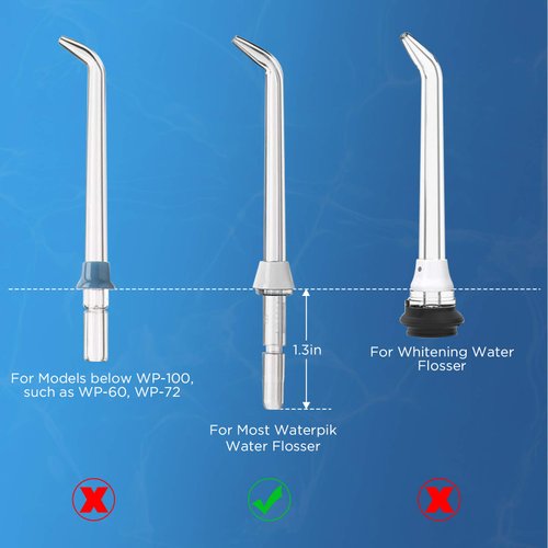 Replacement Tips for Waterpik Water Flosser (2 Classic Jet Tips + 2 Orthodontic Tips + 2 Plaque Seeker Tips+ Storage Case Combo)