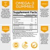 Omega 3 Fish Oil Gummies, Heart Healthy Omega 3 Supplement with High Absorption DHA & EPA, Extra Strength Joint & Brain Support, Omega 3 Fish Oil Nature's Gummy Vitamin, Orange Flavor - 60 Gummies