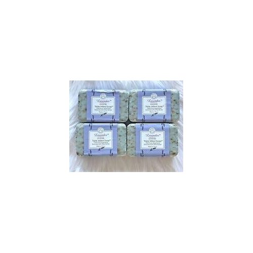 Trader Joe's Lavender With Flowers Lavande Tripple Milled Soap 100% Pure Vegetable Oil With Shea Butter (Case of 4)