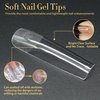 UNA GELLA Extra Long Tapered Sqaure Nail Tips, Pre-buffed 240Pcs Square Gel Tips No C Curve XXL Long Square Gel Nail Tips Full Cover Straight Nail Tips for Nails Extension Home DIY Salon 12 Sizes