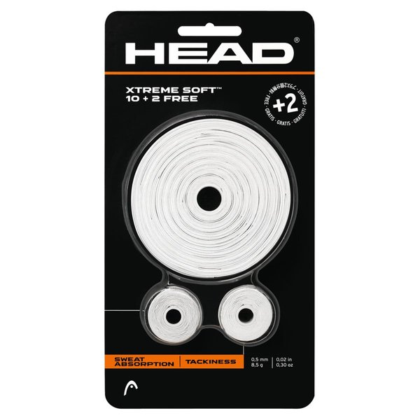 HEAD Xtreme Soft Racquet Overgrip - Tennis Racket Grip Tape - 12-Pack, White