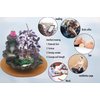 Ceramic Waterfall Incense Burner, Money Tree Backflow Holder Healing Crystal Stone, with 30 Cones + Stick for Yoga Meditation Home Zen Decoration(Amethyst)