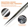TOWOT Precision Tweezers, Stainless Steel Pointed Tweezers for Craft, Electronics, Soldering, Medical and Experimental Work, Jewelry-Making, Non-Magnetic Industrial Tweezers