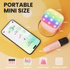 YLL Mini Karaoke Machine for Kids Adults: Portable Loud Speaker with 4 Wireless Microphones - Christmas Birthday Party Gifts for Girls 3,4,5,6,7,8+ Year Old Toys(Pink-4 Mics)