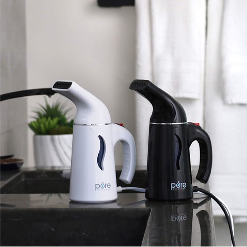 Pure Enrichment® PureSteam™ Portable Handheld Garment Steamer - Ideal for Home or Travel, Fast Heating, Removes Wrinkles on Clothes and Fabric, Auto Shut-Off Safety Feature (Black)
