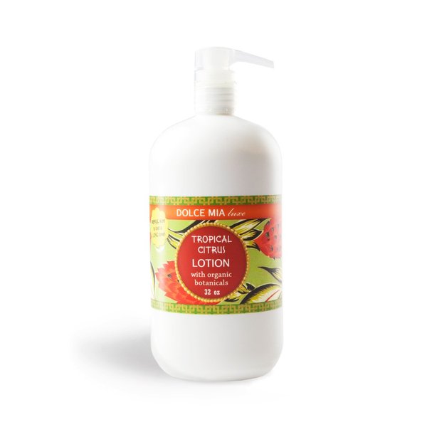 Dolce Mia | Shea Butter Lotion | Tropical Citrus | Organic Botanicals | Hypoalergenic | Vegan and Cruelty Free | 32 oz Refill