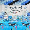 WERNNSAI Shark Table Cloth - 2 PC 54” x 108” Ocean Party Supplies Disposable Under The Sea Party Table Cover Blue Plastic Rectangular Dining Tablecloth for Kids Sea Animal Beach Pool Party Decor