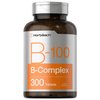 Horbäach Vitamin B-100 Complex | 100% of Daily Value | 300 Tablets | Vegetarian, Non-GMO, and Gluten Free Supplement