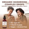 MaryRuth Organics USDA Organic Mushroom Complex Liquid Drops | Herbal Supplement | Immune Support | Cognitive Function | Stress Relief | Vegan | Non-GMO | 30 Servings