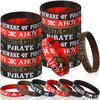 Capoda 24 Pieces Pirate Silicone Bracelets Ahoy Matey Caribbean Rubber Wristbands Skull Pirate Ship Party Favors for Girls Boys Pirate Theme Birthday Party Decorations Halloween Party Supplies