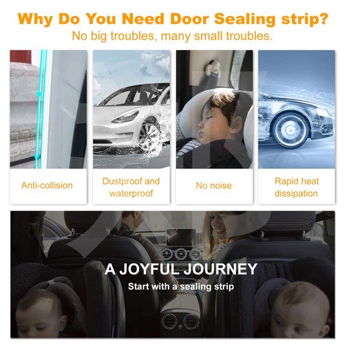Eytool Car Door Edge Protectors,Car Edge Trim Rubber Seal Protector with U Shape Car Protection Door Edge Guard Fit for Most Car (16FT,Clear)