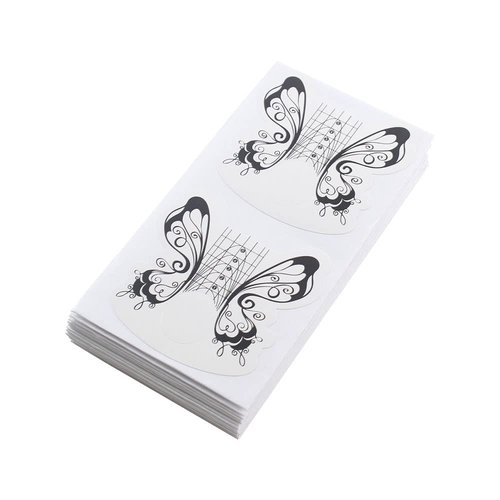 VNC 200 Pcs Nail Form Guide Acrylic Tip Extension Forms Black And White Color Sticker Rroll Manicure Tool for Acrylic UV Gel Nail Art Tips Butterfly Shape Long Nail Extension Bluider Forms