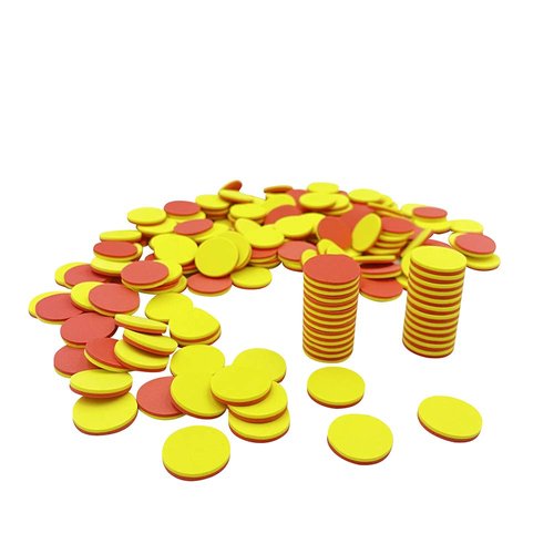 SEETOOOGAMES 1 inch Two-Color Counters, Red/Yellow, Educational Counting, Sorting, Patterning, Grouping & Math Bingo Chips, 200 Pieces