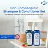 Non-Comedogenic & Sulfate-Free Shampoo & Conditioner Set by Clear 2 Perfection, Ideal for Acne-Prone Skin & Bacne, Esthetician Developed, Fights Breakouts & Promotes Healthy Hair