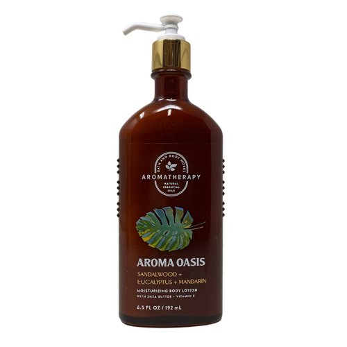 Bath & Body Works Aromatherapy Oasis Sandalwood Eucalyptus Mandarin Gift Set - Body Wash + Foam Bath, Moisturizing Body Lotion , Essential Oil Mist with Artisan Bar Soap Natural Oats - Full Size.