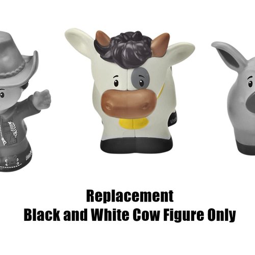 Replacement Part for Fisher-Price Little People Caring for Animals Farm Playset - GLT78 ~ Replacement Black and White Cow Figure